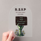 Zombie Hand Gothic Halloween Acryl Uitnodigingen (Insitu (Draagbaar))