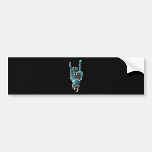 Zombie Hand Grappig Halloween Rocker Rock Easy Bumpersticker (Voorkant)