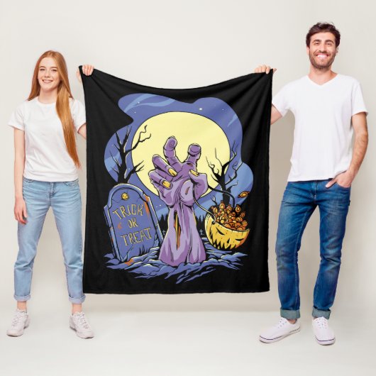 Zombie Hand Halloween Fleece Deken (In situ)