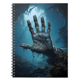 Zombie Hand komt uit Grave Enge Halloween Notitieboek