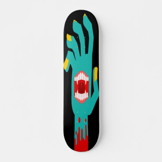 Zombie Hand met Mouth Vector Illustratie Persoonlijk Skateboard (Voorkant)
