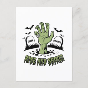 Zombie Hand Rising Halloween Design Leuk en Spooky Briefkaart