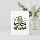 Zombie Hand Rising Halloween Design Leuk en Spooky Briefkaart (Staand voorkant)