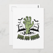 Zombie Hand Rising Halloween Design Leuk en Spooky Briefkaart (Voorkant / Achterkant)