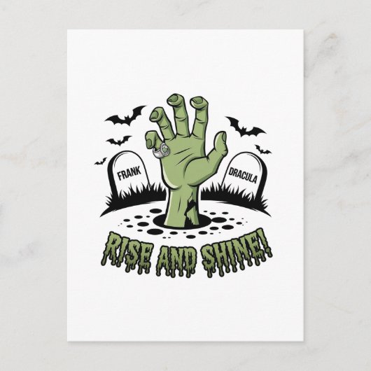 Zombie Hand Rising Halloween Design Leuk en Spooky Briefkaart (Voorkant)