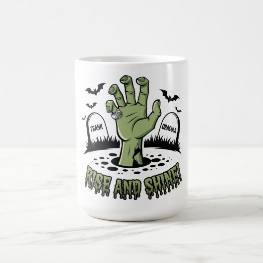 Zombie Hand Rising Halloween Design Leuk en Spooky Koffiemok (Center)