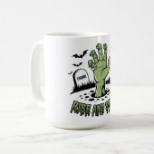 Zombie Hand Rising Halloween Design Leuk en Spooky Koffiemok (Voorkant links)