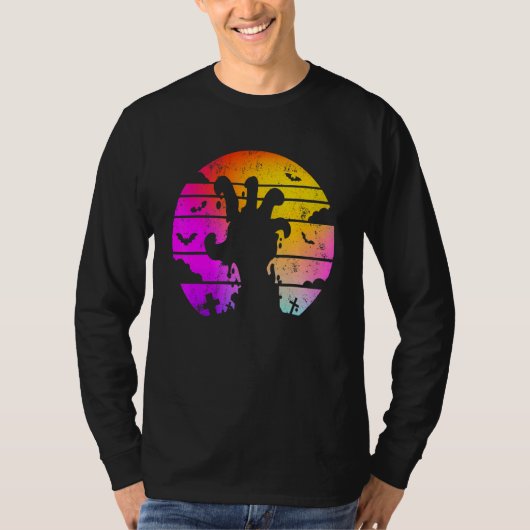 Zombie Hand Scary Colorful Halloween T-shirt (Voorkant)