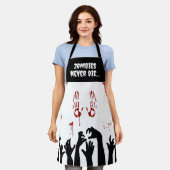 Zombie handen en bloed spetter horror schort (Gedragen)