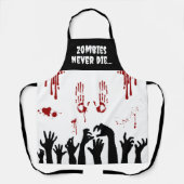 Zombie handen en bloed spetter horror schort (Voorkant)