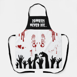 Zombie handen en bloed spetter horror schort