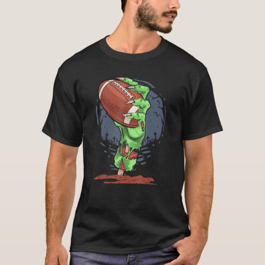 Zombie Hands football Ball  Halloween Horror Scary T-shirt (Voorkant)