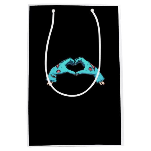 Zombie Hands Heart Halloween Spooky Medium Cadeauzakje (Voorkant)