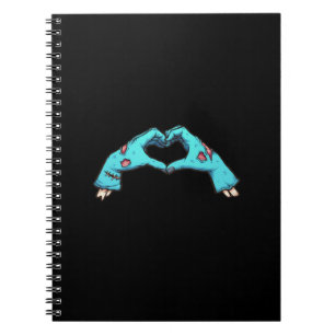Zombie Hands Heart Halloween Spooky Notitieboek