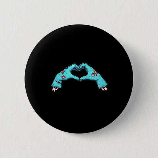 Zombie Hands Heart Halloween Spooky Ronde Button 5,7 Cm (Voorkant)