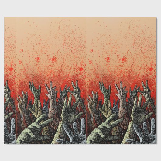 Zombie Hands Wrapping Paper Cadeaupapier (Vlak)