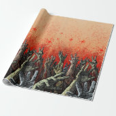 Zombie Hands Wrapping Paper Cadeaupapier (Uitgerold)