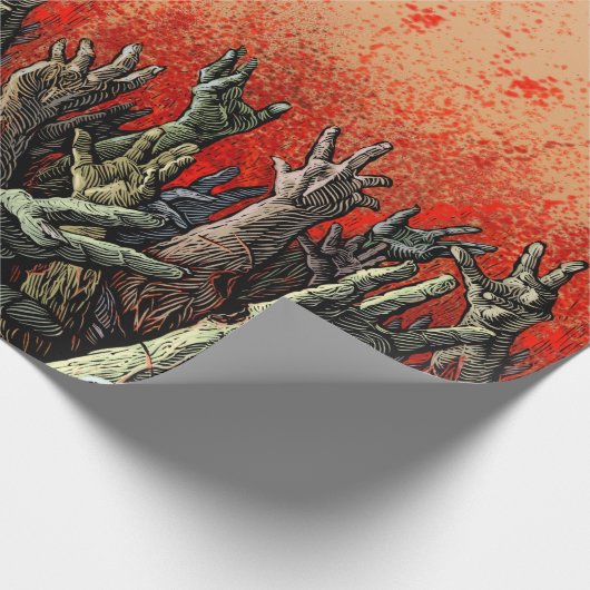 Zombie Hands Wrapping Paper Cadeaupapier (Hoek)