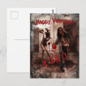 Zombie Happy Valentijn Groet Briefkaart (Voorkant / Achterkant)