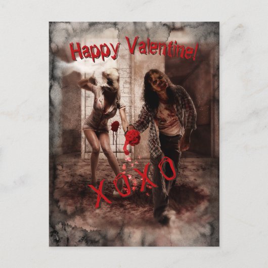 Zombie Happy Valentijn Groet Briefkaart (Voorkant)