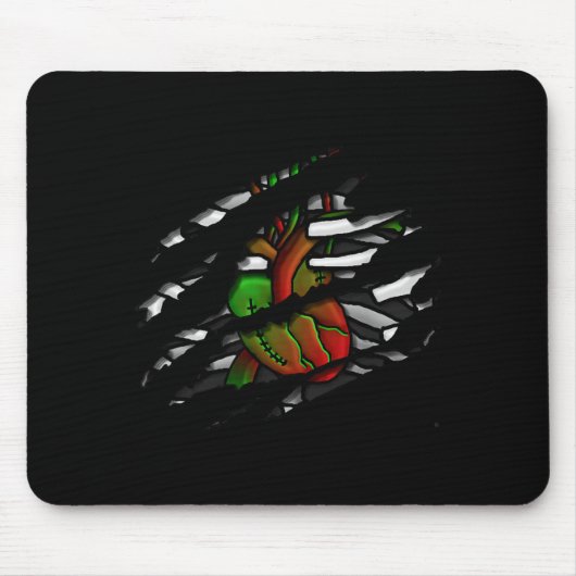 Zombie Hart En Botten Grafisch Muismat (Voorkant)