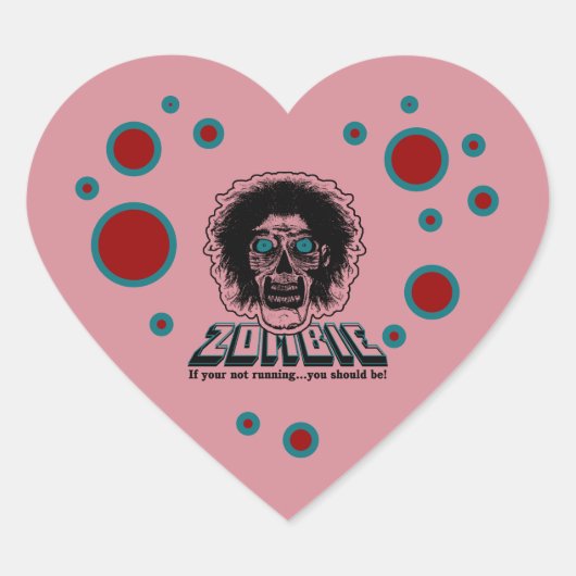 Zombie Hart roze Sticker (Voorkant)