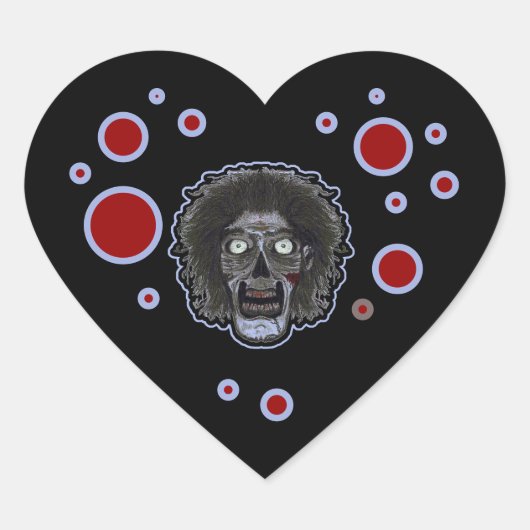 Zombie Hart Zwart Sticker (Voorkant)