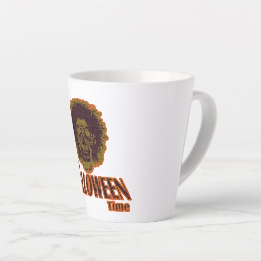 ZOMBIE HEAD Het is de Halloween Time Latte Mok (Rechterhoek)