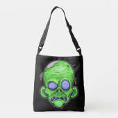 Zombie Head Illustratie Kunst Crossbody Tas (Achterkant)