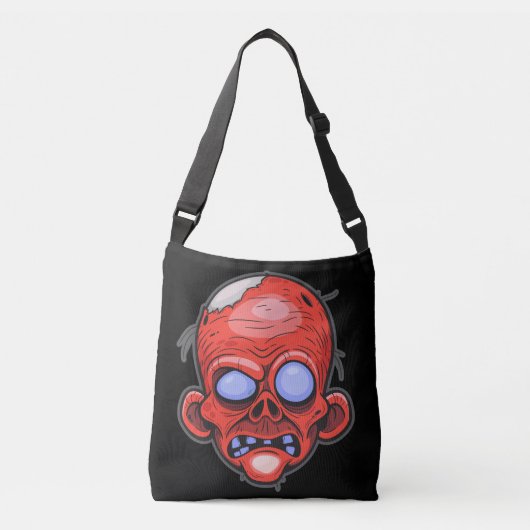 Zombie Head Illustratie Kunst Crossbody Tas (Voorkant)