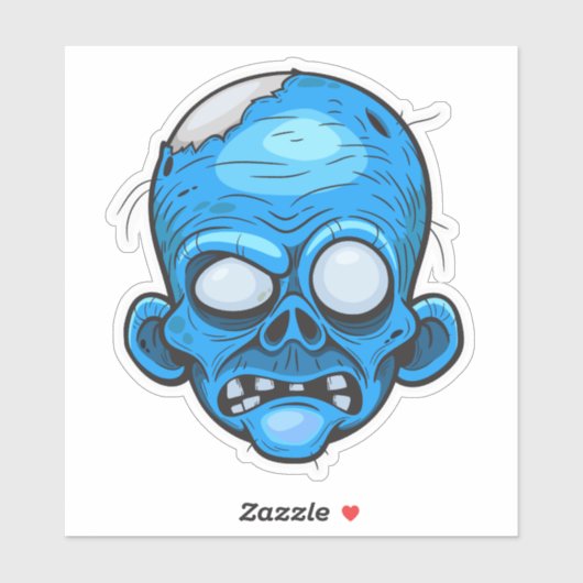 Zombie Head Illustratie Kunst Sticker (Vel)
