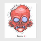 Zombie Head Illustratie Kunst Sticker (Vel)