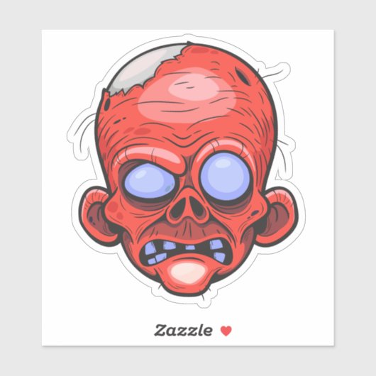 Zombie Head Illustratie Kunst Sticker (Vel)