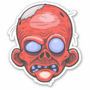 Zombie Head Illustratie Kunst Sticker