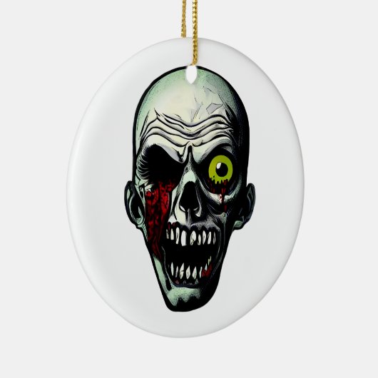 Zombie Head Keramisch Ornament (Rechts)
