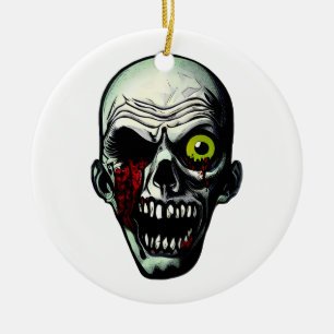 Zombie Head Keramisch Ornament