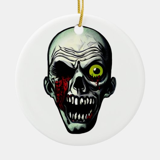 Zombie Head Keramisch Ornament (Voorkant)