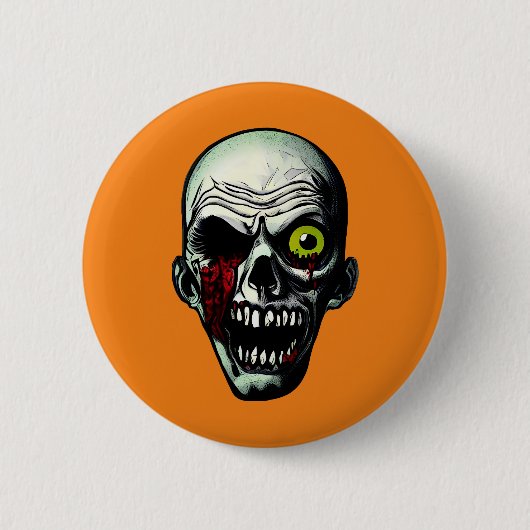 Zombie Head Ronde Button 5,7 Cm (Voorkant)