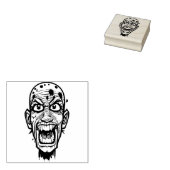 Zombie Head Rubber Stamp Rubberstempel (Gestempeld)