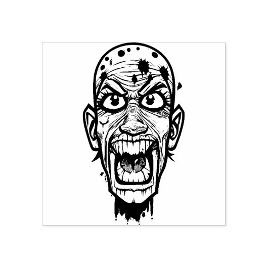 Zombie Head Rubber Stamp Rubberstempel (Afrduk)