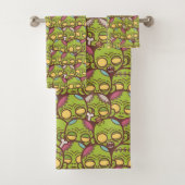Zombie Head Seamless Pattern Bad Handdoek (Insitu)
