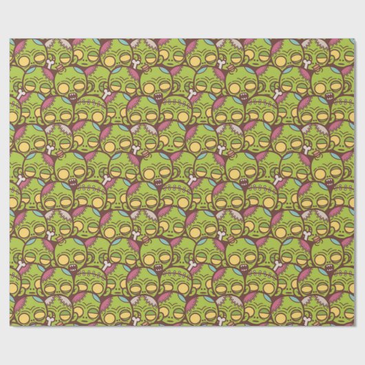 Zombie Head Seamless Pattern Cadeaupapier (Vlak)