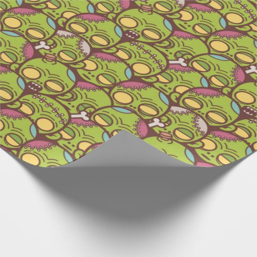 Zombie Head Seamless Pattern Cadeaupapier (Hoek)