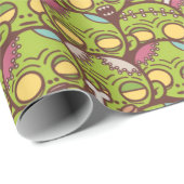 Zombie Head Seamless Pattern Cadeaupapier (Rol Hoek)
