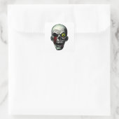 Zombie Head Vierkante Sticker (Tas)