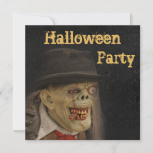 Zombie heer en sigaar Halloween dubbelzijdig Kaart
