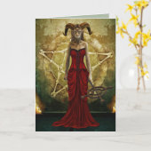 Zombie hekdemon wenskaart kaart (Gele Bloem)