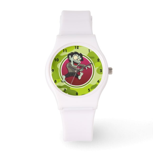 Zombie; heldere groene camo, camouflage horloge (Voorkant)