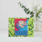 Zombie Hersenen Briefkaart (Staand voorkant)