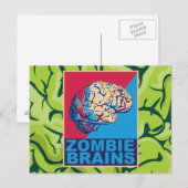 Zombie Hersenen Briefkaart (Voorkant / Achterkant)